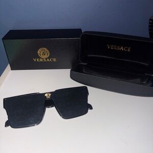 Versace Black Sunglasses with Gold Detail